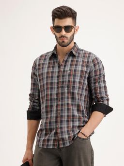 WROGN - Multi-Color Checks Collar Neck Casual Shirt