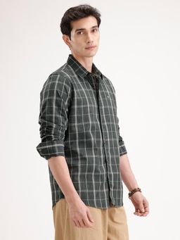 WROGN - Green Checks Collar Neck Casual Shirt