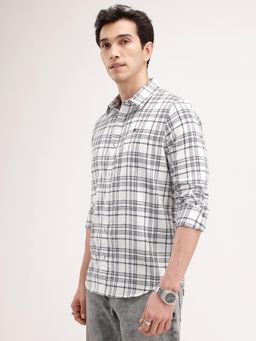 WROGN - White Checks Collar Neck Casual Shirt