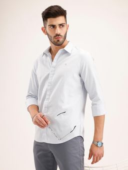 WROGN - White Solid/Plain Collar Neck Casual Shirt