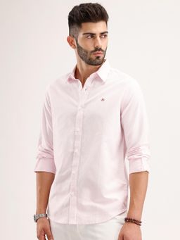 WROGN - Pink Stripes Collar Neck Casual Shirt