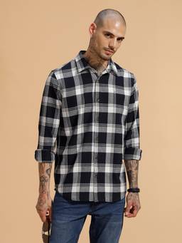 WROGN - Multi-Color Checks Collar Neck Casual Shirt