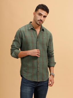 WROGN - Green Checks Collar Neck Casual Shirt