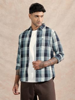 WROGN - Green Checks Collar Neck Casual Shirt