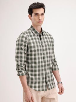 WROGN - Green Checks Collar Neck Casual Shirt