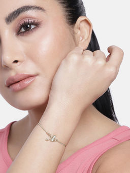 Estele - Gold Plated Designer A Initials Bracelet for Men and Women