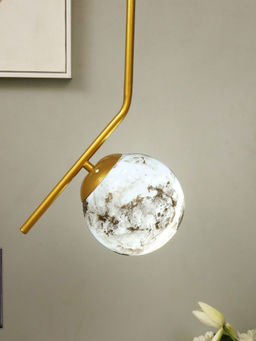 Homesake - Metal Pendant Glass Golden Tilt L Planet Golden