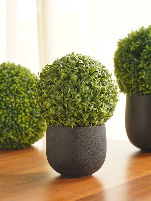 Pure Home + Living Black Polyfibre Clay Pot Small