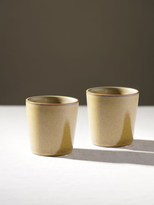 Pure Home + Living Beige Ceramic Pots Small Set of 2