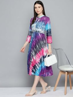 Jompers - Printed Flared Midi Multi-Color Dress