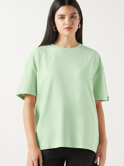 Bewakoof - Women's Fog Green Oversized T-shirt
