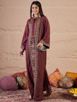 INDDUS - Women Thread and Sequinned Embroidered Ethnic Dress