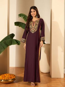 INDDUS - Women Thread and Sequinned Embroidered Ethnic Dress