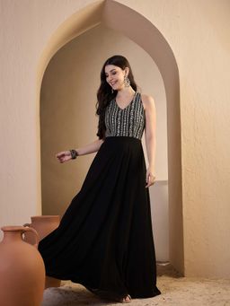 INDDUS - Women Sequinned Embroidered Ethnic Dress