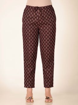 ARAMYA - Maroon Ankle Length Pant