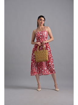 GARDEN PARTY - Women Floral Printed Halter Neck Fit And Flare Dress