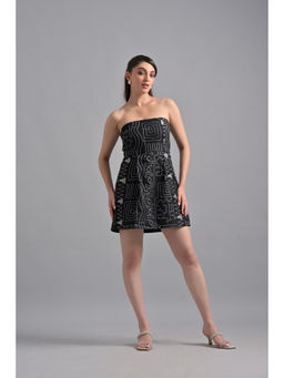 GARDEN PARTY - Women Embroidered Strapless Bandeau Mini Dress