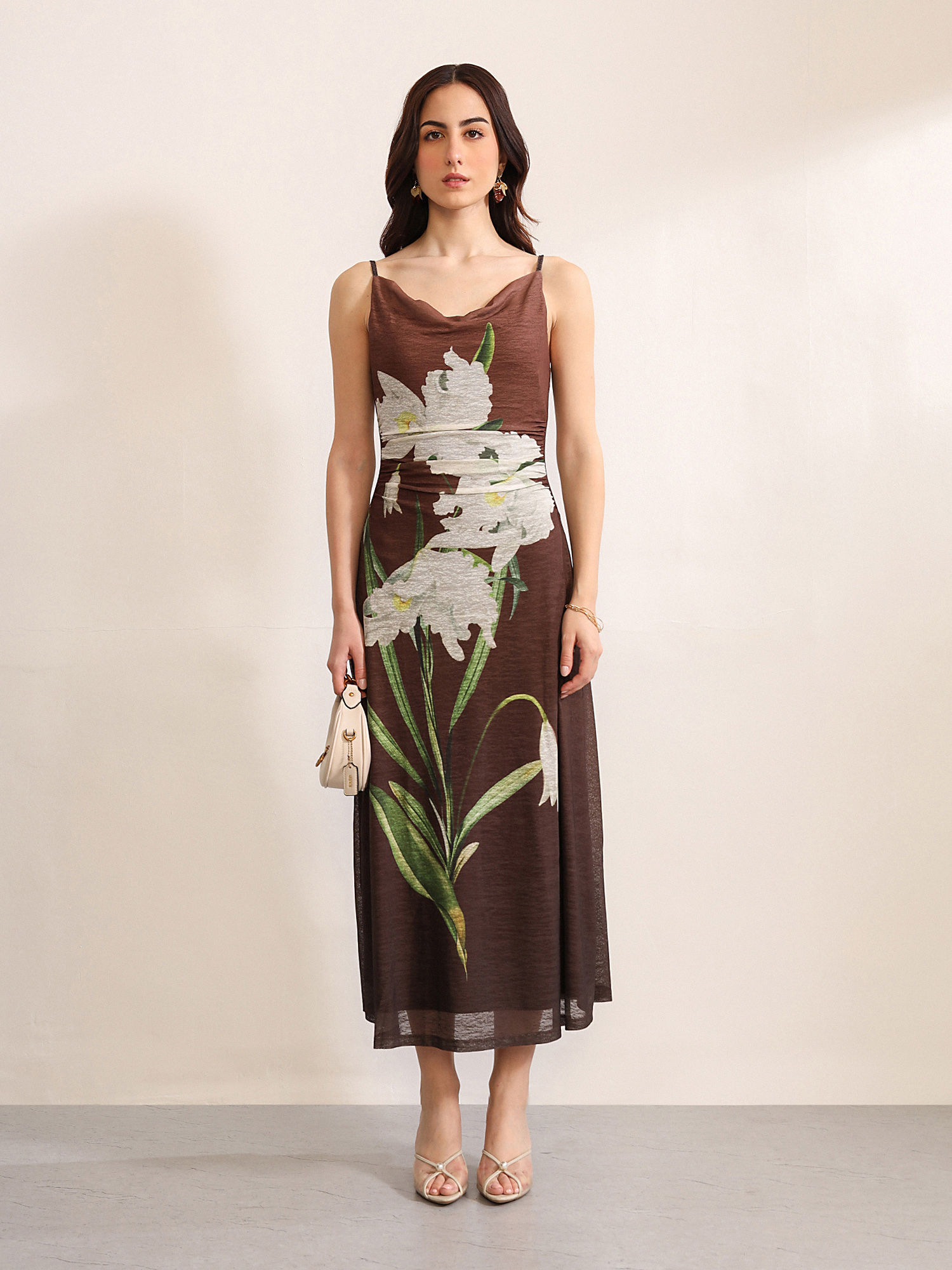 kazo Brown Hibiscus 2 Dress-picture-18
