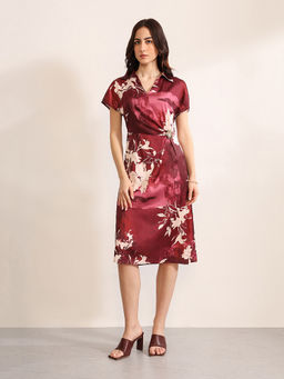 Kazo - Marsala Midi Dress