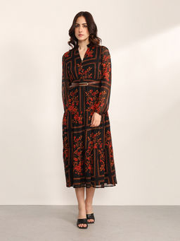 Kazo - Winter Garden Dress With Belt