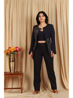 Japnah Gambhir - Blue Banana Crepe Embellished Co-Ord Set