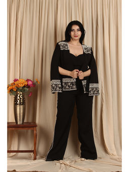 Japnah Gambhir - Midnight Luxe Embellished Banana Crepe Co-Ord Set