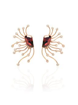 ESME - Crane Red Stones Studs