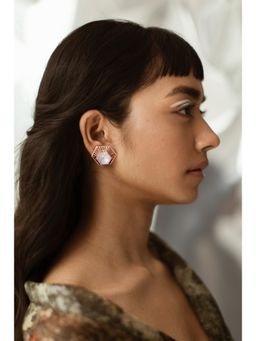 ESME - Flamingo Lavender Stones Drops Earrings