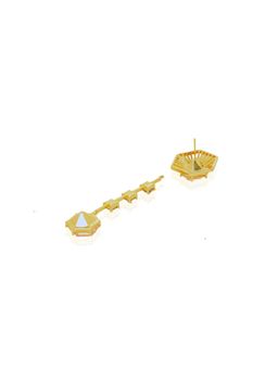 ESME - Flamingo Gold Stones Drops Earrings