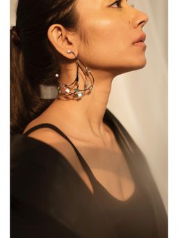 ESME - Raven Blue Stones Drops Earrings