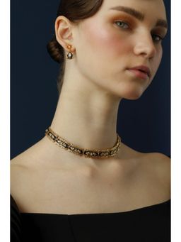 Melrosia - Baroque Enamel And Filigree Choker - Black