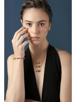 Melrosia - Baroque Layered Ball Necklace - Black