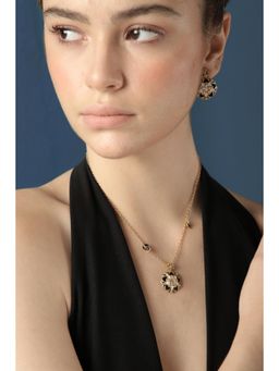 Melrosia - Baroque Round Enamel Necklace - Multi-Color