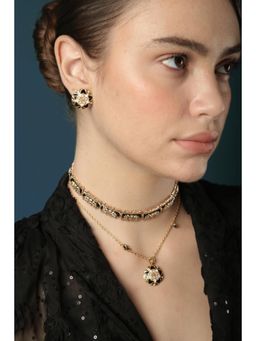 Melrosia - Baroque White And Black Studs - Multi-Color