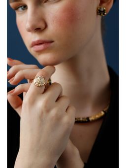 Melrosia - White Enamel Adjustable Ring