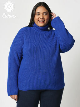 Twenty Dresses by Nykaa Fashion - Curve Blue Think Of You Sweater Top