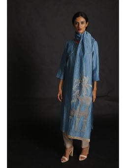 OJA - Blue Penta Kurta and Trouser with Dupatta (Set of 3)