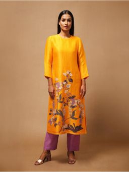 OJA - Floris Yellow Kurta and Trouser (Set of 2)
