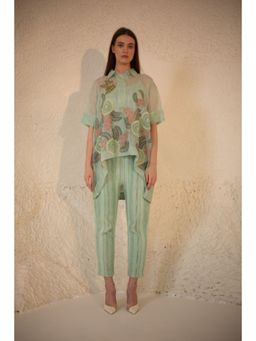 OJA - Fern Mint Green Embroidered Co-Ord (Set of 3)