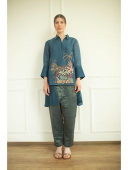 OJA - Aurum Teal Tunic and Pant Co-Ord (Set of 2)