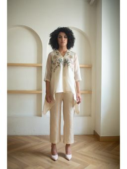 OJA - Aurum Ivory Silk Embroidered Co-Ord (Set of 2)