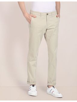 U.S. POLO ASSN. - Slim Fit Solid Casual Trousers Beige