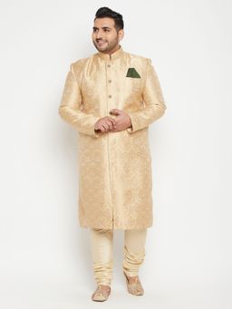 Vastramay - Men Gold Silk Blend Sherwani