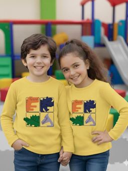 Oh Rare - Unisex Yellow Full Sleeves Graphic Print T-Shirt