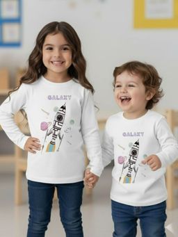 Oh Rare - Unisex White Full Sleeves Graphic Print T-Shirt