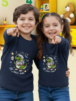 Oh Rare - Unisex Blue Full Sleeves Graphic Print T-Shirt