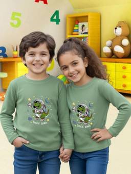 Oh Rare - Unisex Jade Green Full Sleeves Graphic Print T-Shirt