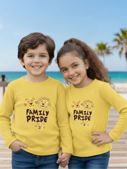 Oh Rare - Unisex Yellow Full Sleeves Family Pride Typography T-Shirt