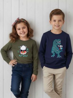Oh Rare - Unisex Multicolor Full Sleeves Graphic Print T-shirt (Pack of 2)