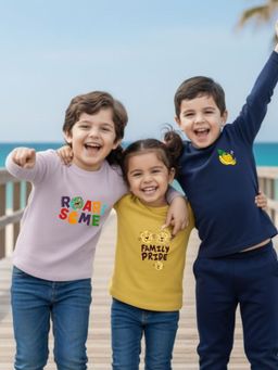 Oh Rare - Unisex Multicolor Full Sleeves Graphic Print T-shirt Pack of 3 (Pack of 3)